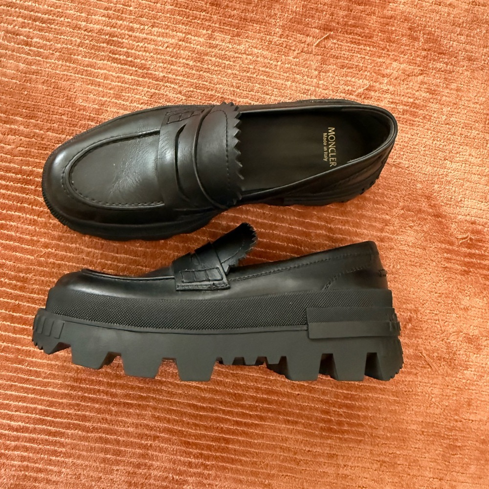 Moncler Black Platform Loafers
